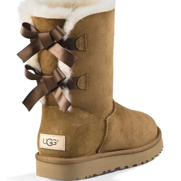 UGG® Bailey Suede Bow II Water-Repellent Cold Weather Boots - Picture 14 of 15